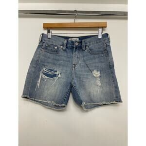 Madewell Jorts “Rip/Repair” Distressed Boyfriend Cutoff Jean Shorts Size 25